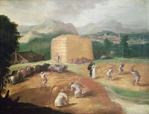 Landscape with Corn Threshers